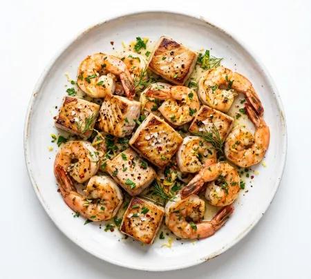 Melange  Espadon crevettes