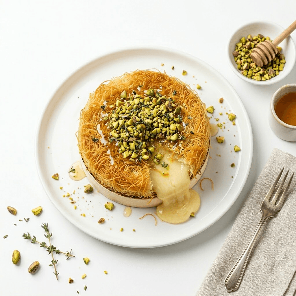 Camembert rôti kunafa pistache