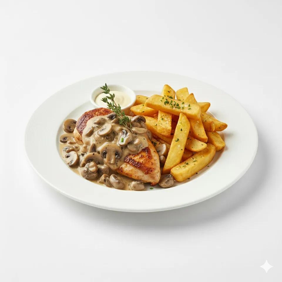 Plat Escalope à la Sauce Champignons