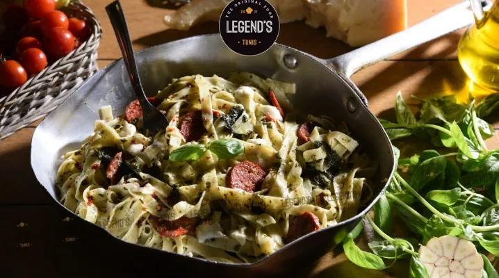 Tagliatelle Pesto et Pepperoni
