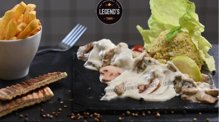 Plat émincé de poulet aux champignons