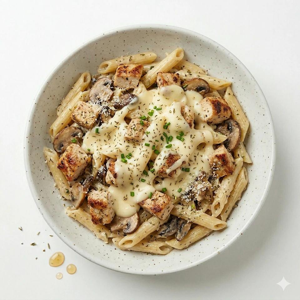 Penne Poulet Et Champignons