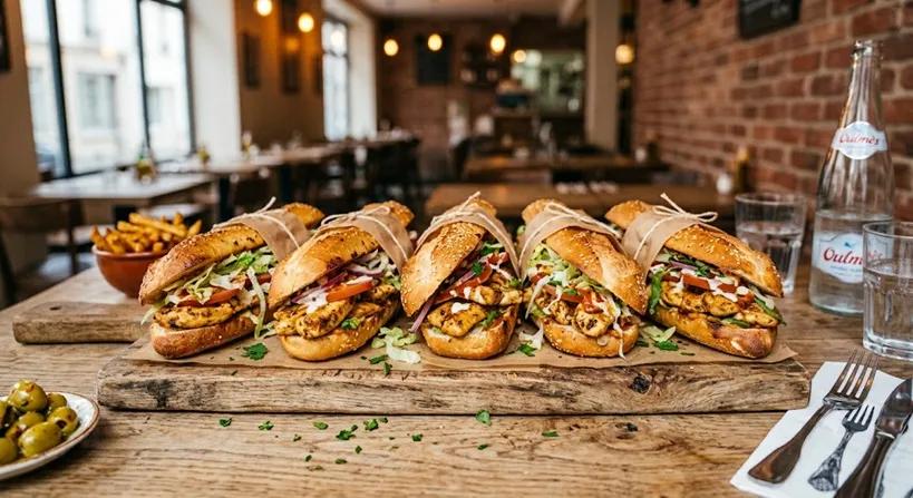 5 Sandwichs  Poulet Mariné