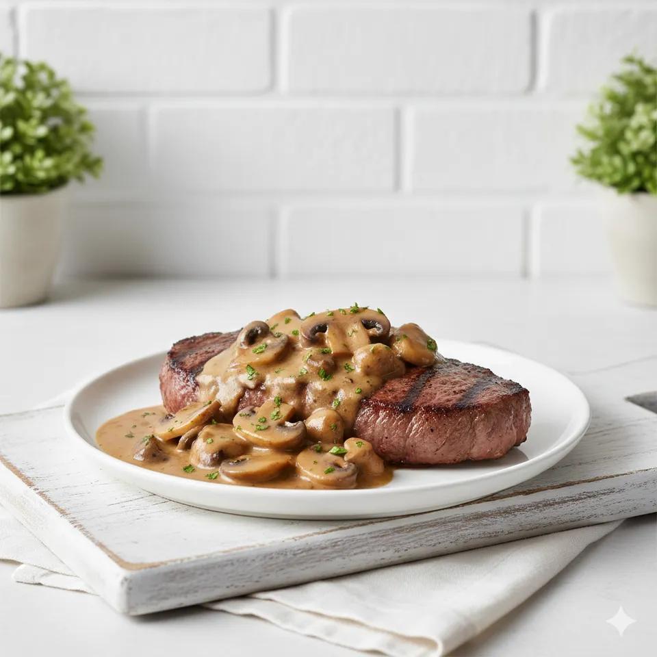 Steak à la sauce Champignon