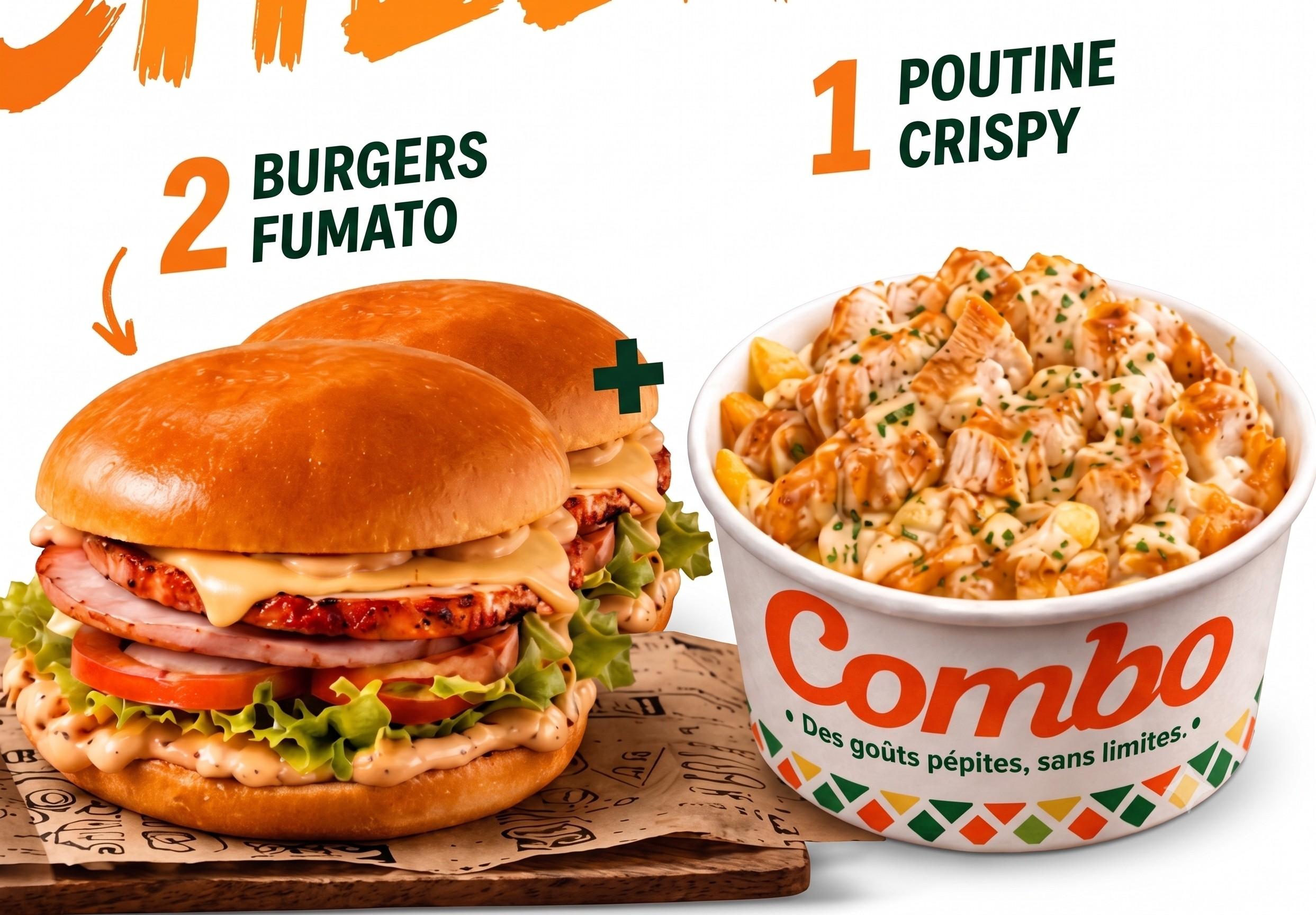 2 Burgers Fumato + 1 Poutine Crispy