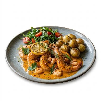 Plat Crevettes en Sauce