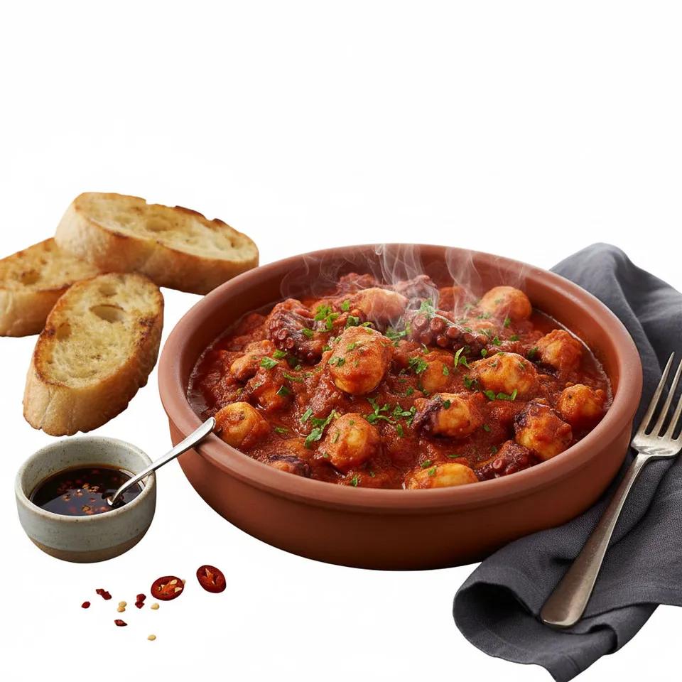 Plat Poulpe en Sauce
