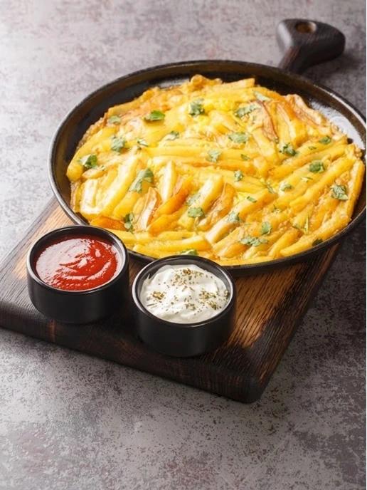 Plat Frites omelette fromage