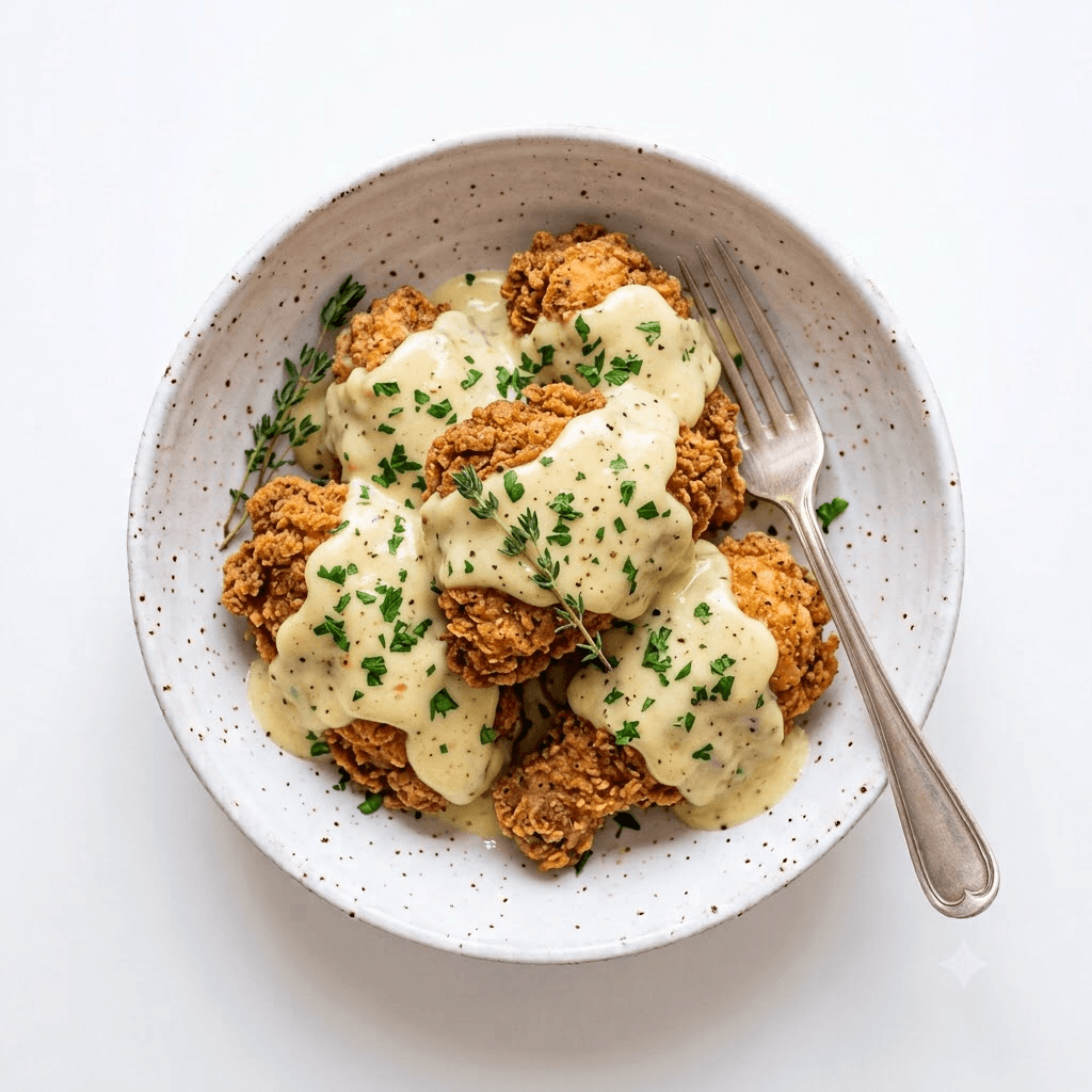 Crispy De Poulet Sauce Gruyère