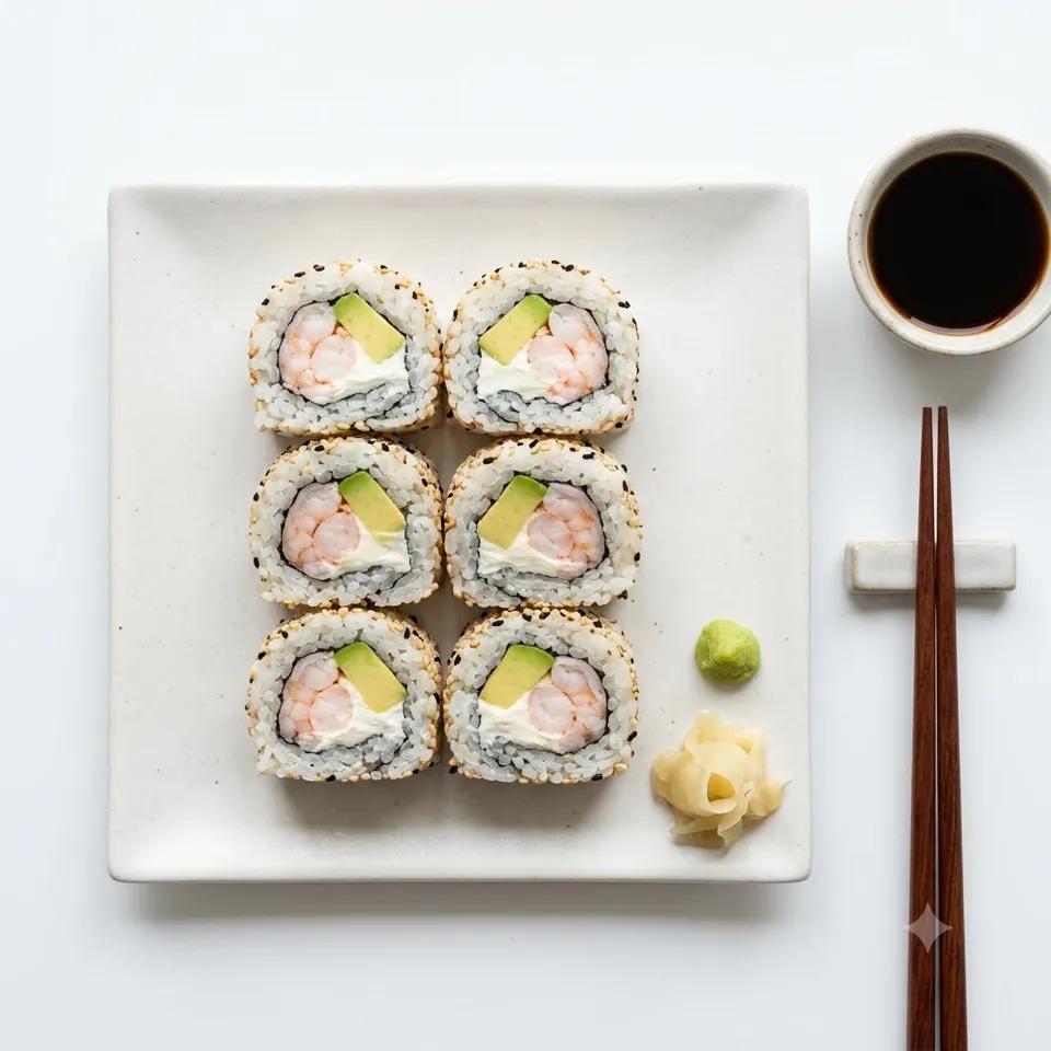 Sushis California Rolls  Crevette Avocat Fromage