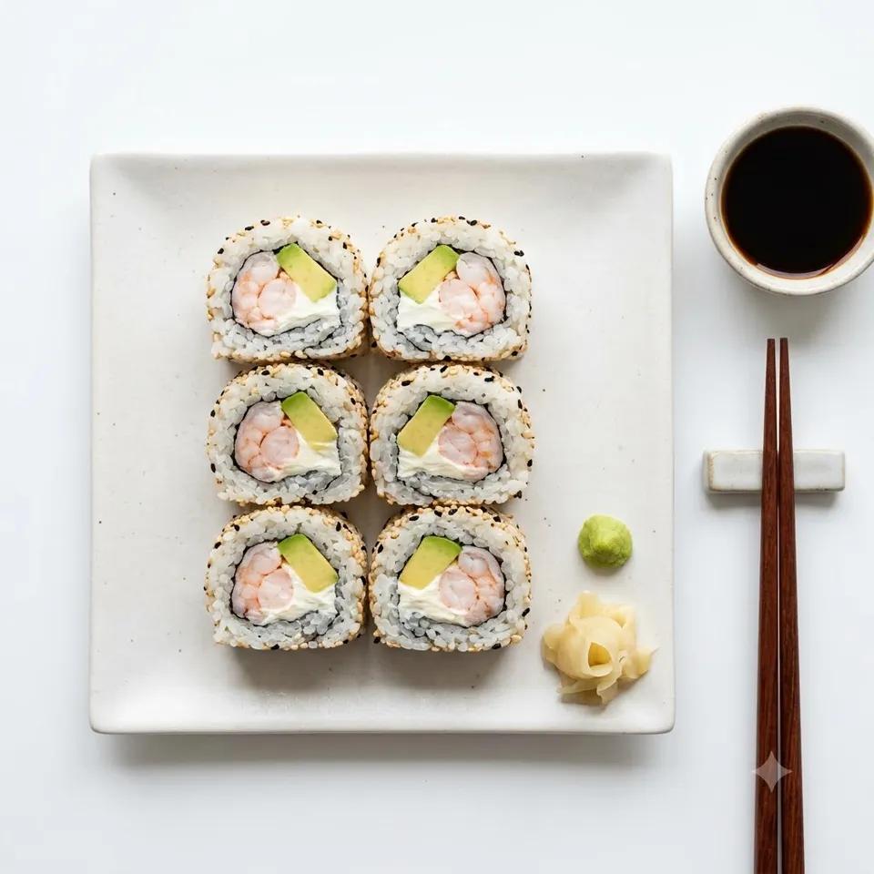 Sushis California Rolls  Saumon Avocat Fromage