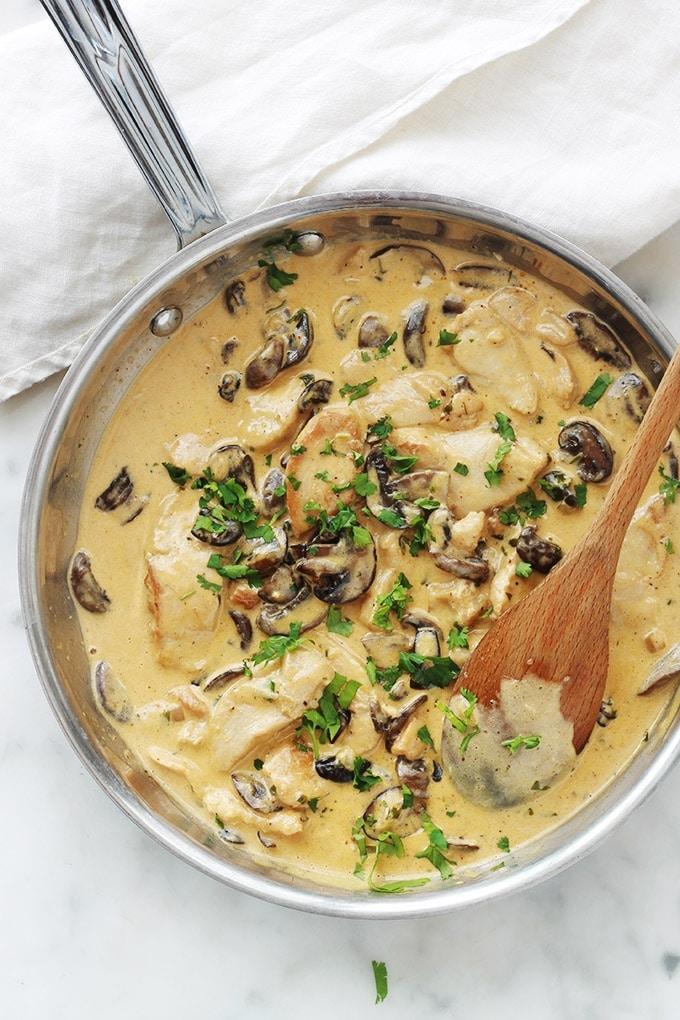 Pâtes Poulet Sauce Champignon