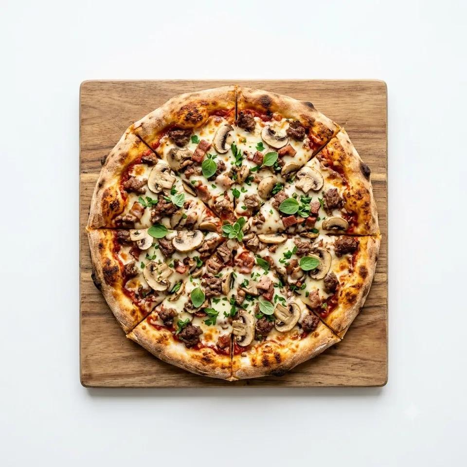 Pizza champignon et viande
