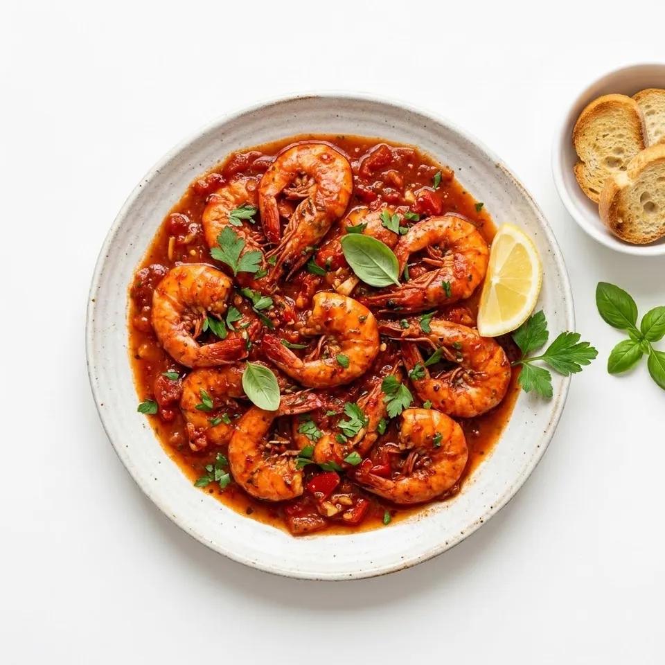 Plat Crevette Rouge En Sauce