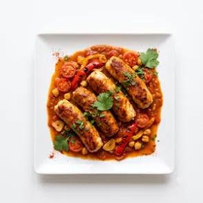 Plat Merguez Poisson en sauce