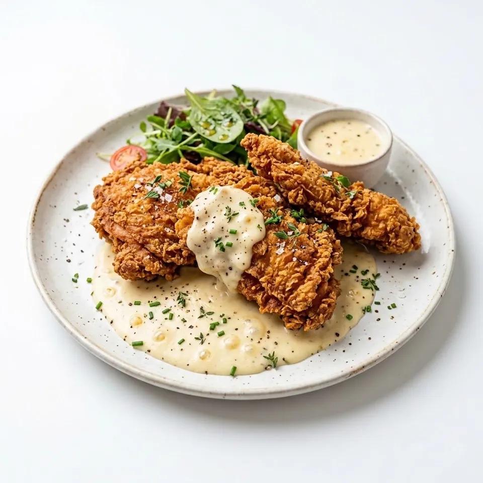Plat Poulet Crispy, Sauce Gruyère