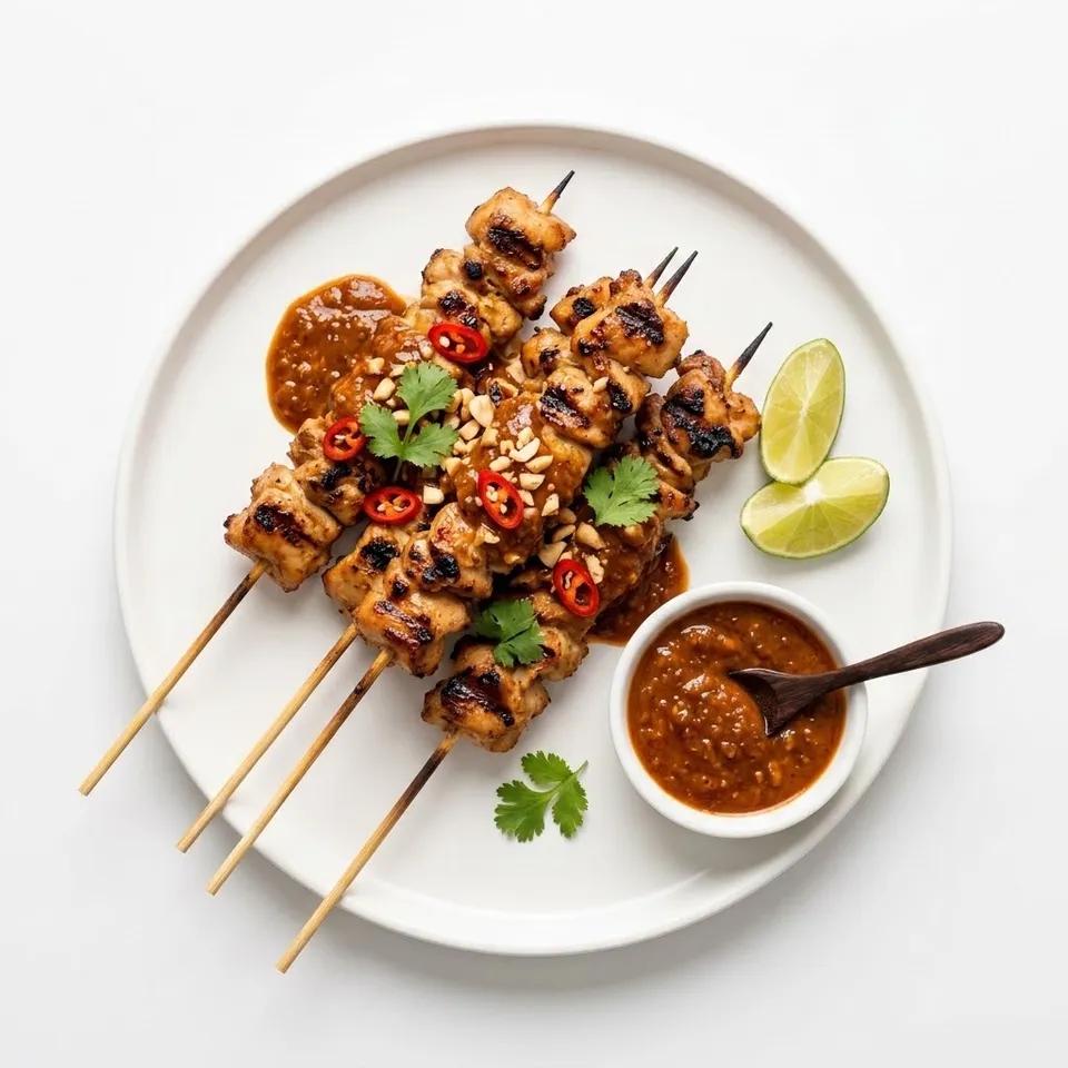 Plat Brochettes De Poulet Sauce Satay