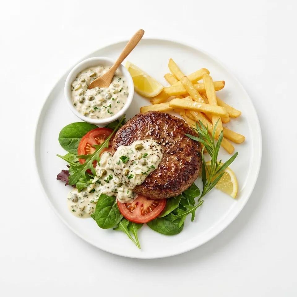 Plat Steak Haché Bœuf, Sauce Tartare