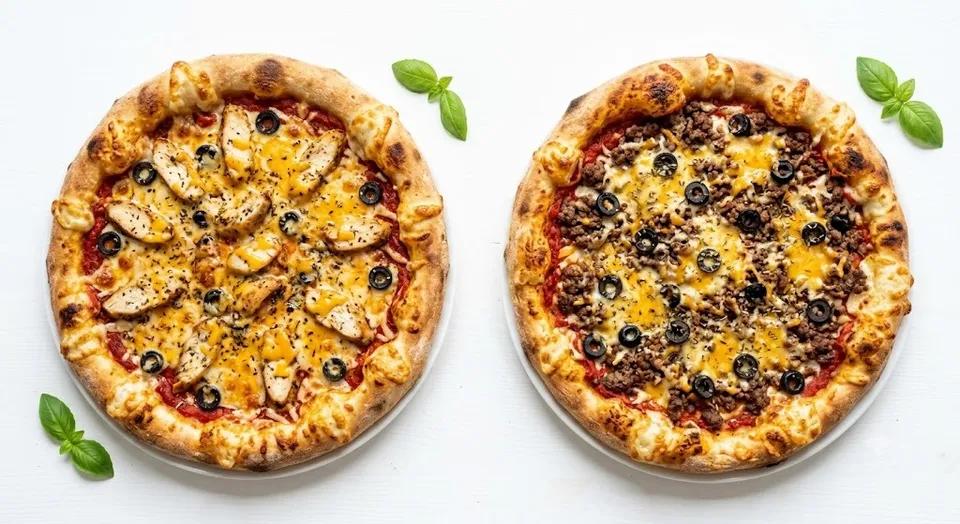 Pizza Poulet + Pizza Viande