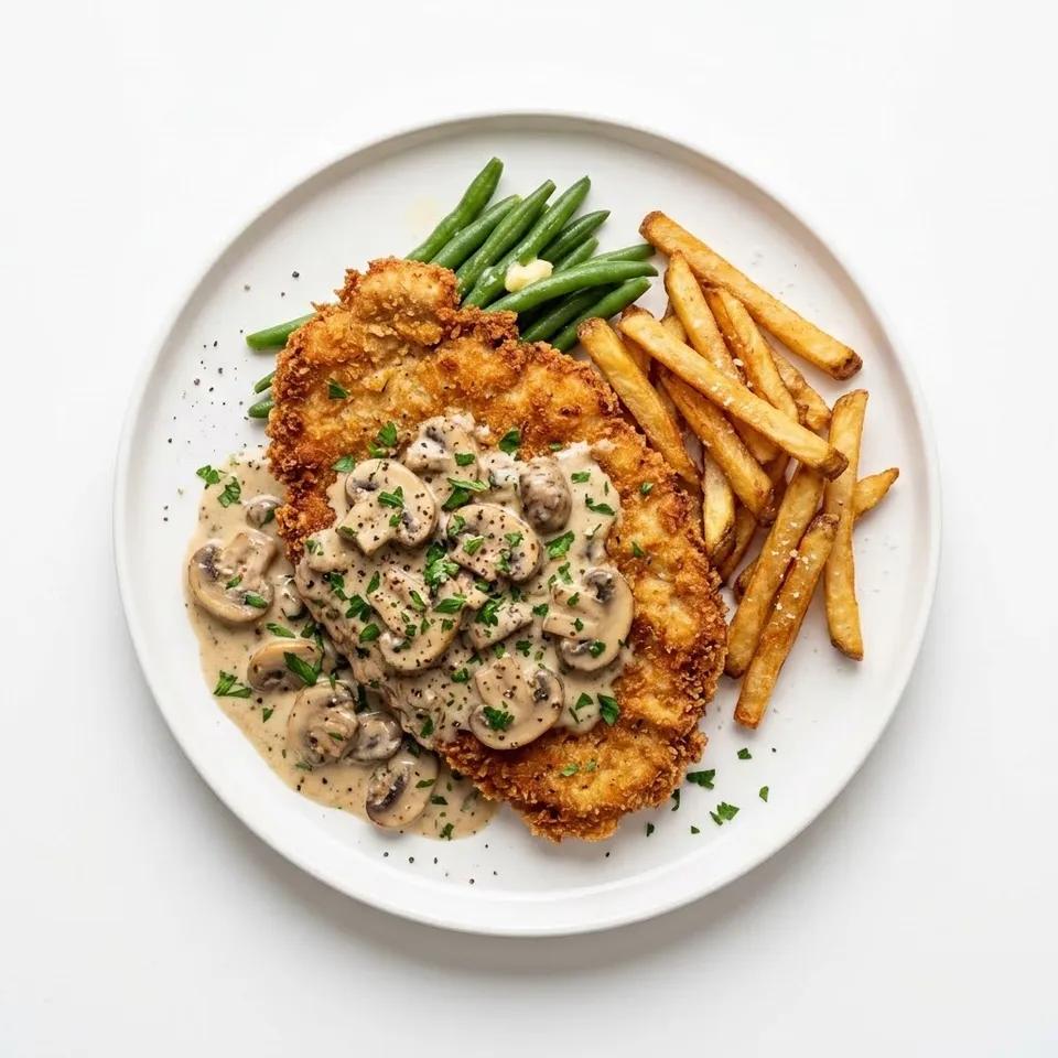 Plat Escalope Panée Aux Champignons