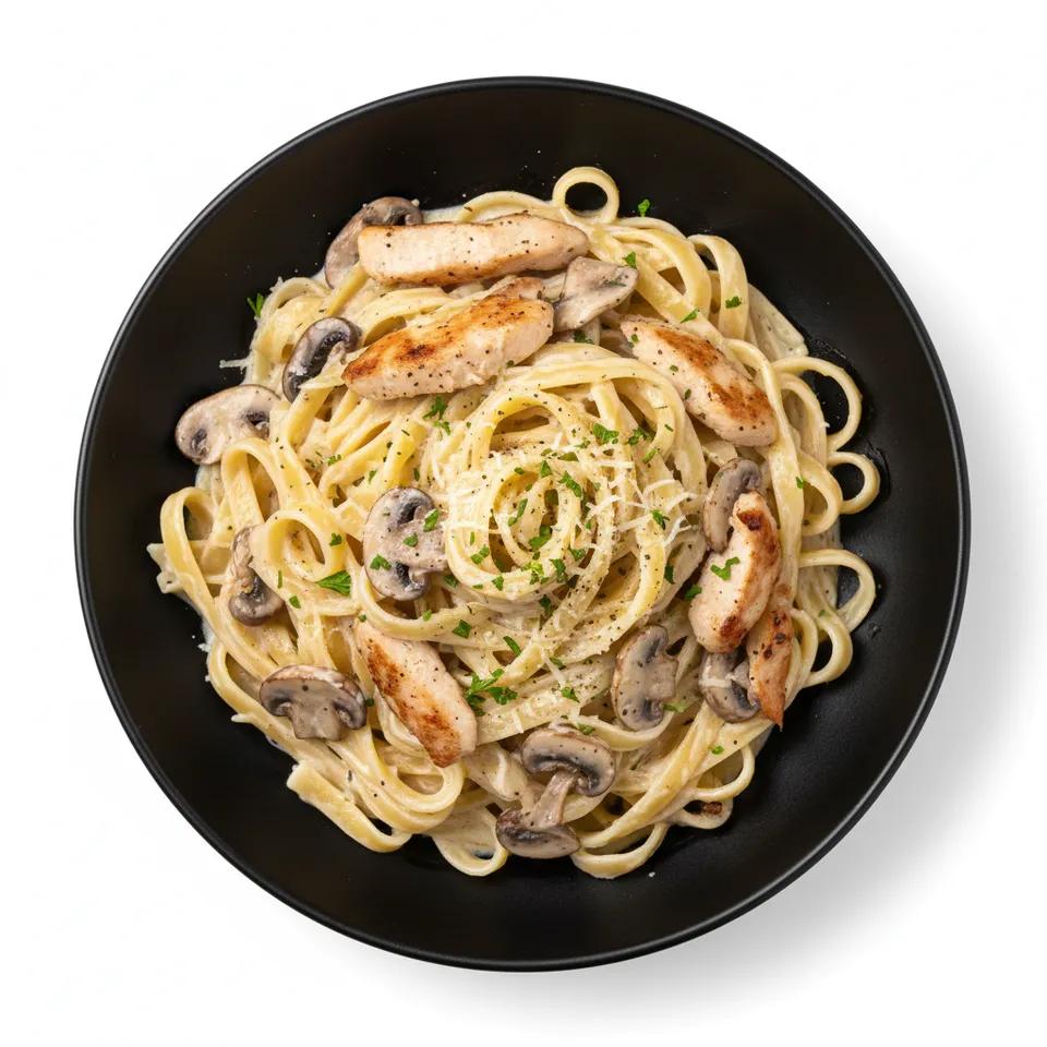 Pasta Tagliatelles au Poulet et Aux Champignons