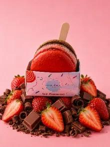 Ice Macaron Fraise Chocolat