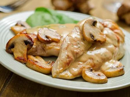 Plat Escalope Sauce champignons
