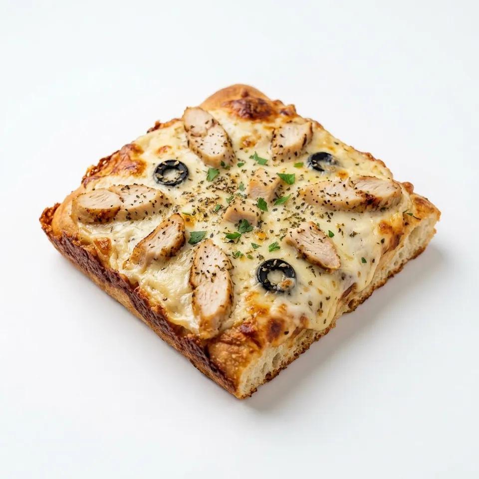 Pizza carré poulet Sauce Blanche