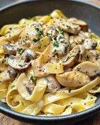 Pâtes Poulet champignons