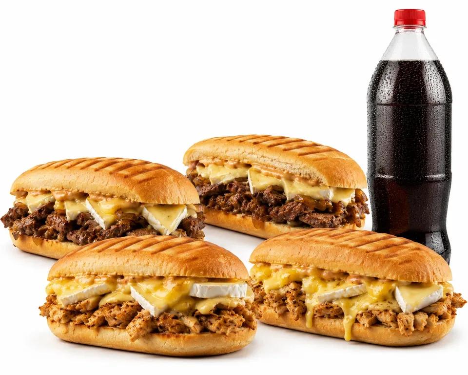 4 Sandwichs + Boisson 1L
