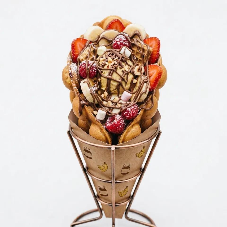 Bubble Waffle 2 Fruits Nutella