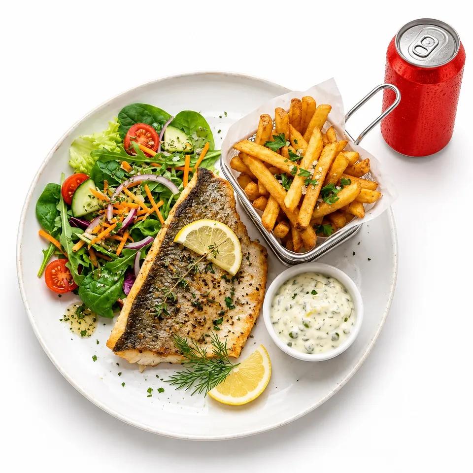 Filet de Loup de Mer Grillé + Boisson
