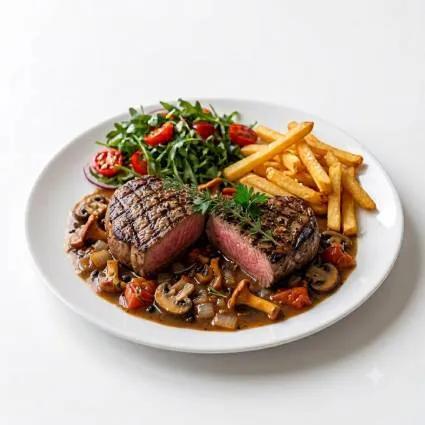 Plat Entrecôte À La Crème Champignons