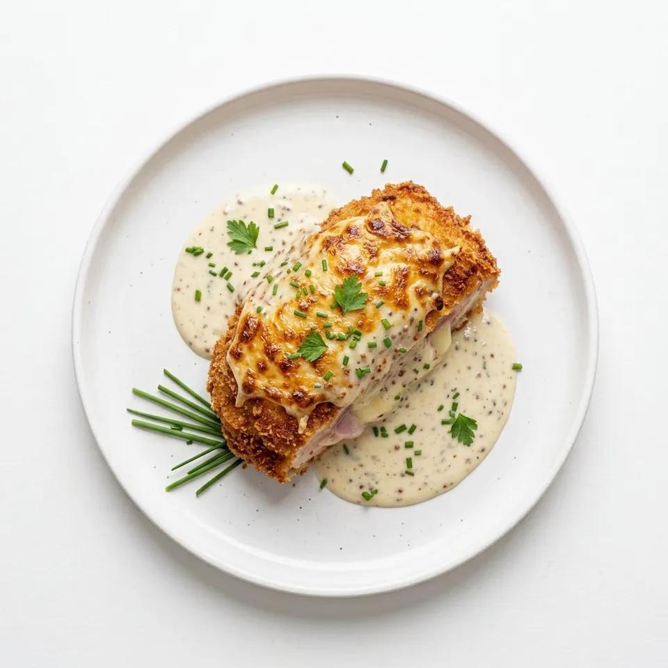 Escalope gratinée sauce à l'ancienne