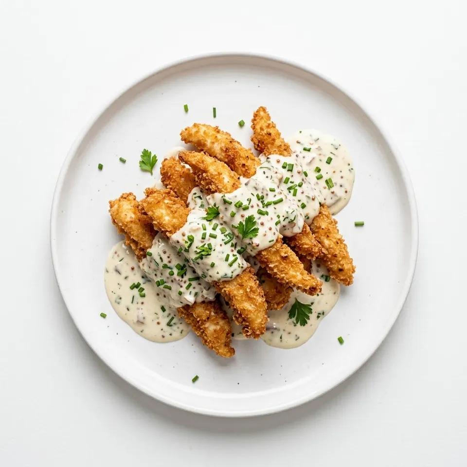 Julienne de poulet pané sauce fermière