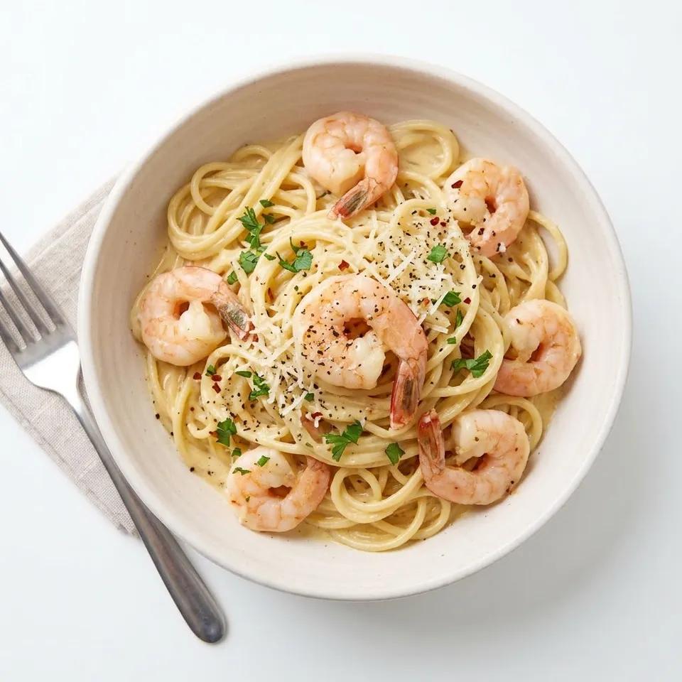 Pâtes Crémeuses aux Crevettes