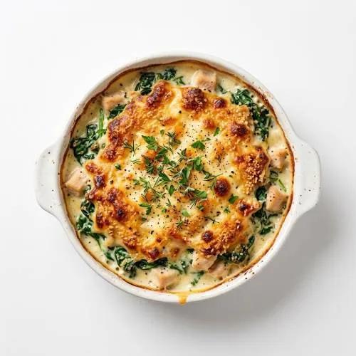 Gratin poulet épinards