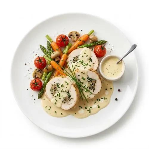 Ballotine de poulet à la crème