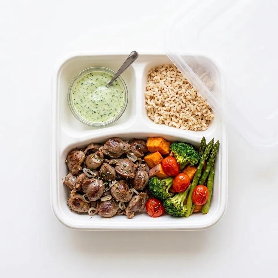 Box Gésier Avec Riz, Légumes Et Sauce Saine