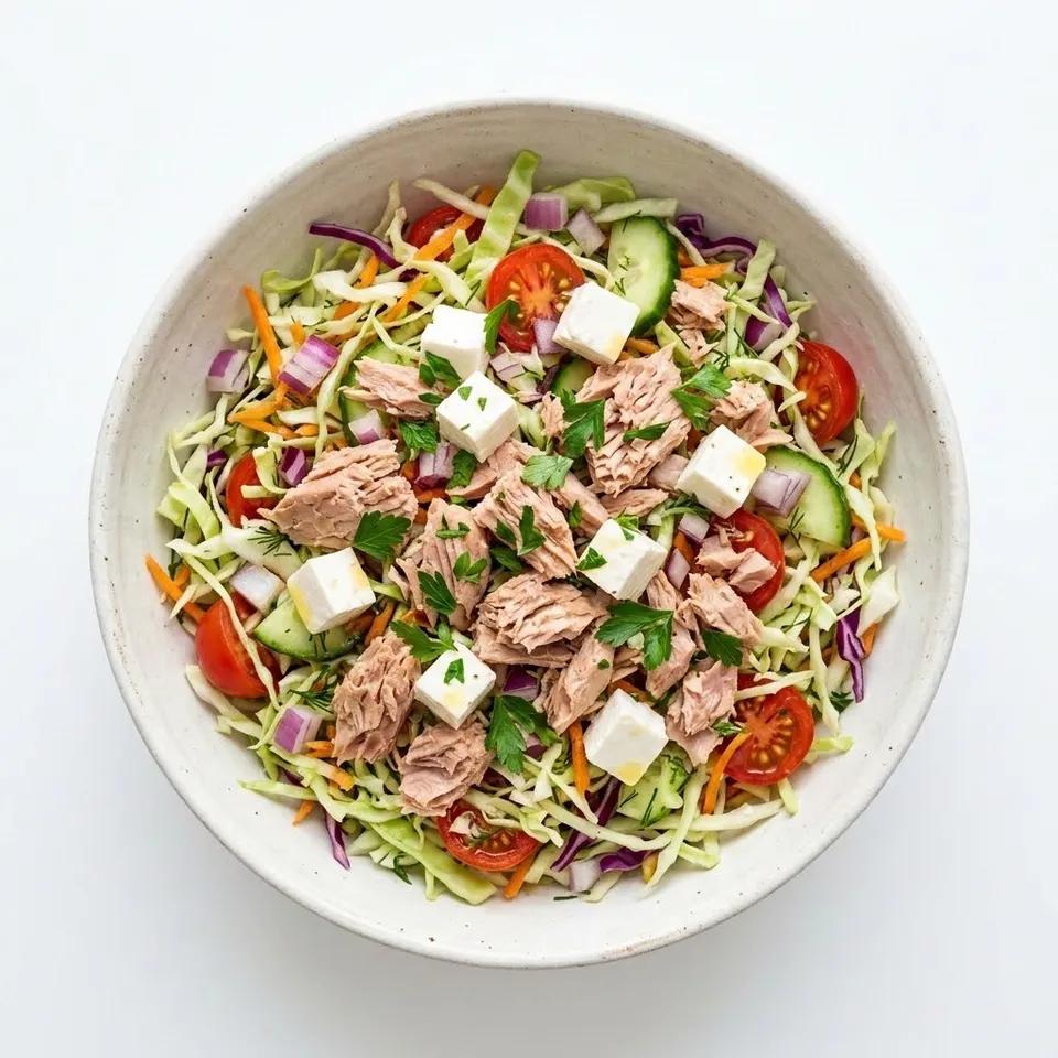 Salade De Chou Avec Fromage Régime Et Thon Naturel