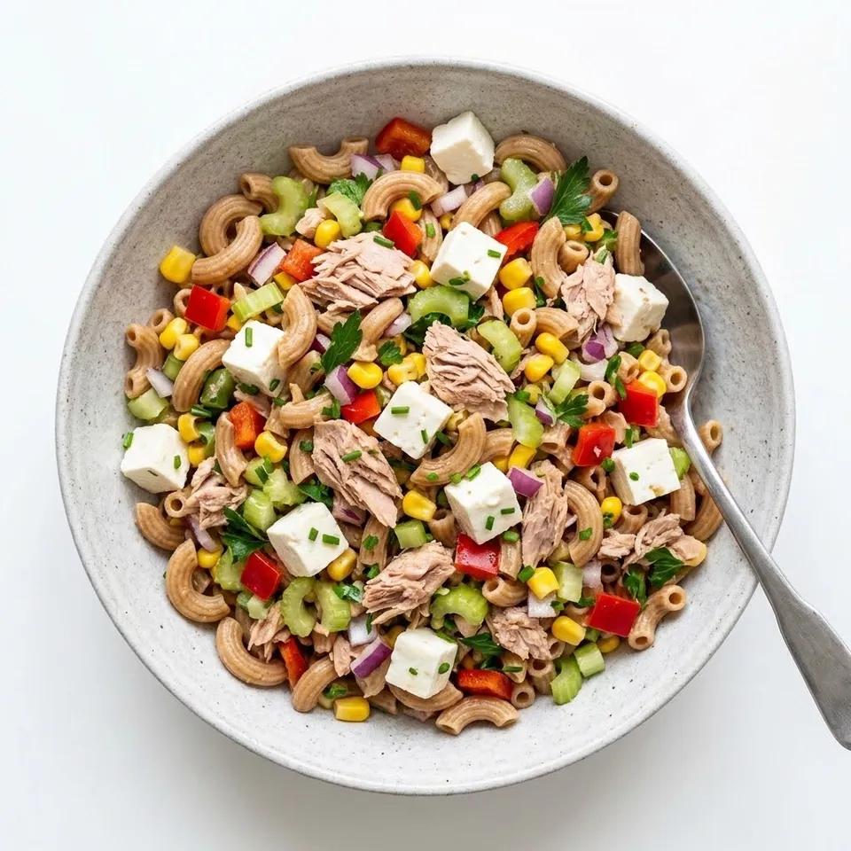 Salade De Macaronis Complets Avec Fromage Régime Et Thon Naturel