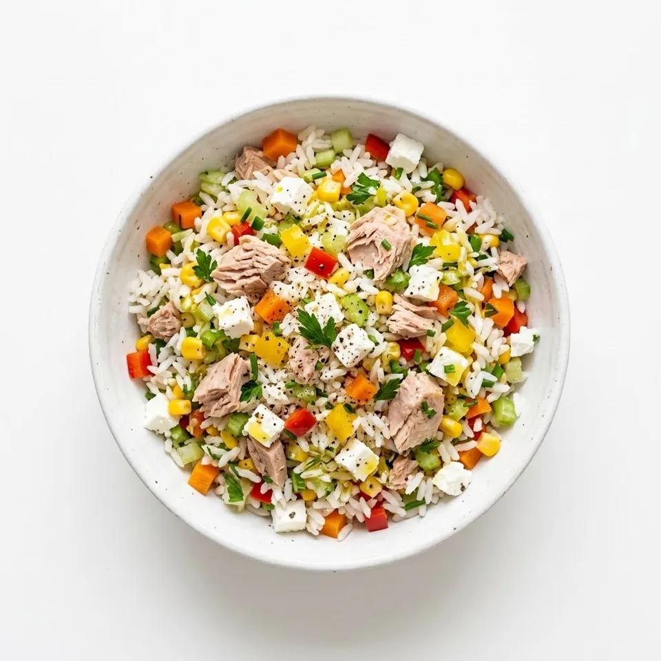 Salade D'Riz Avec Fromage Régime Et Thon Naturel