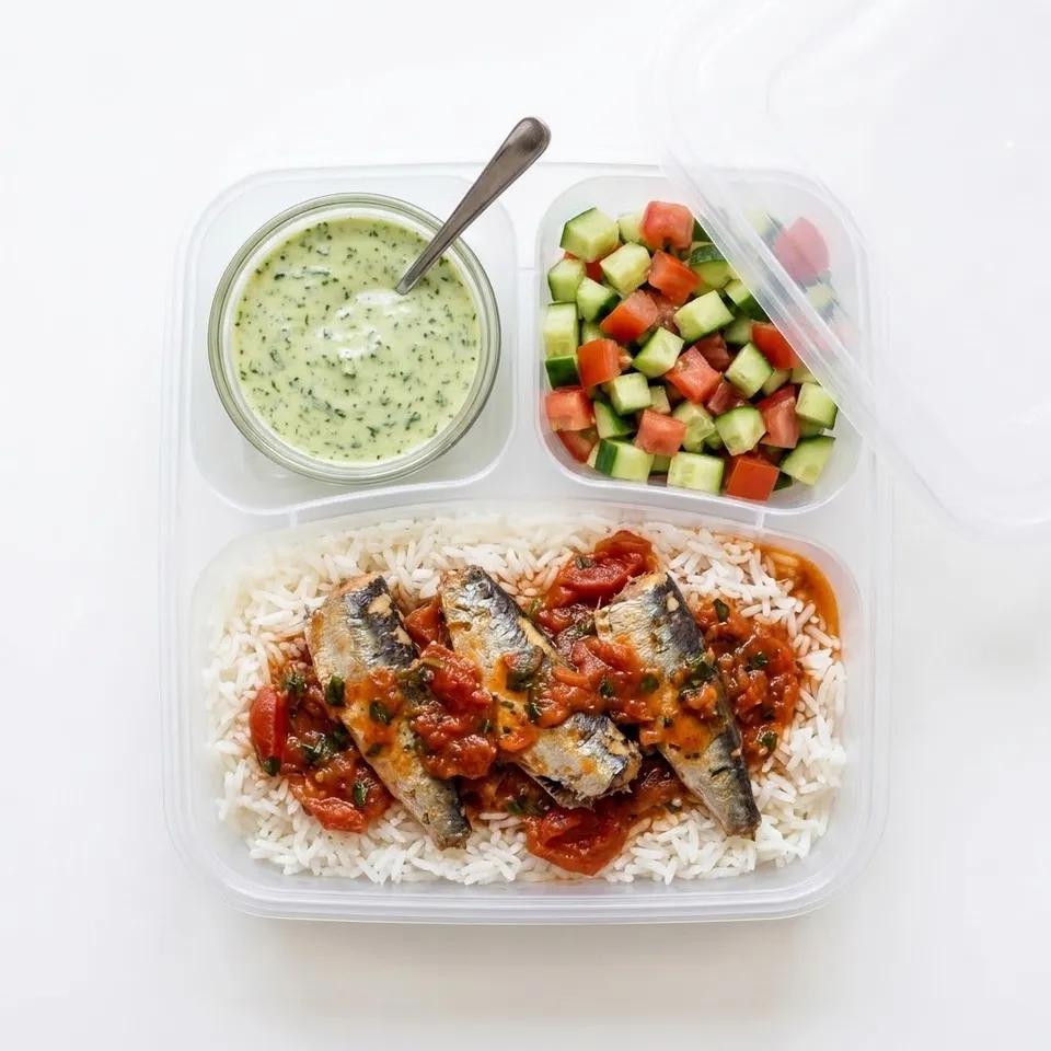 Box Sardine Avec Riz Et Sauce Tomate