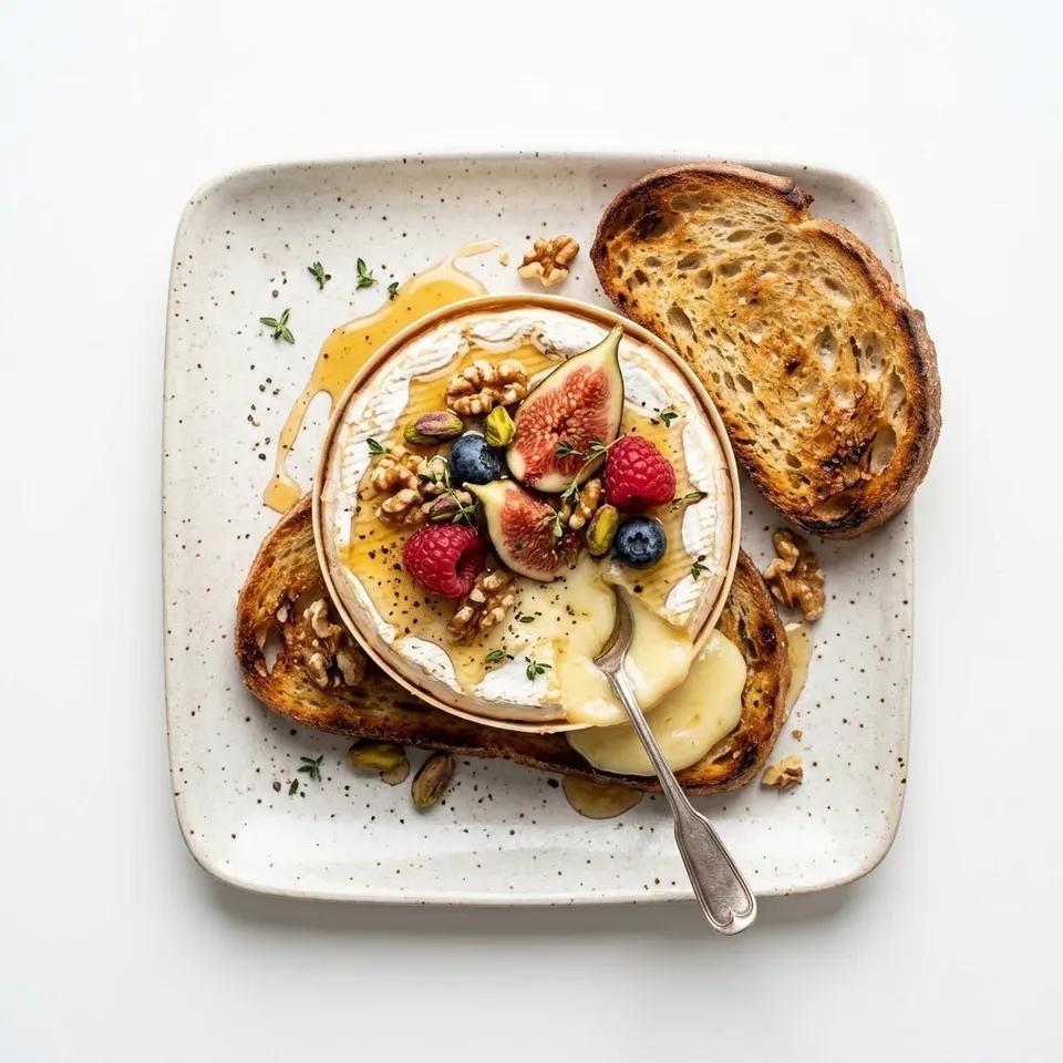 Toast Camembert Fondu Fruits Et Miel