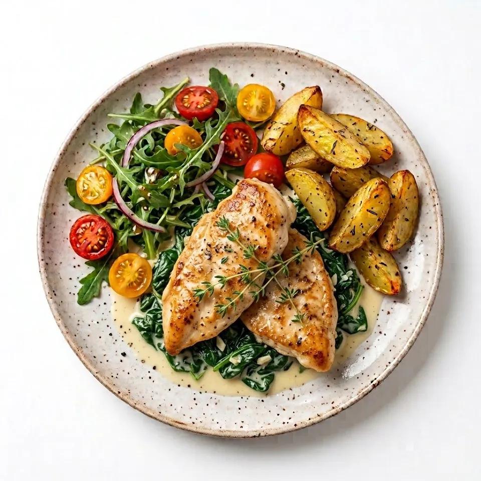 Plat Florentine De Poulet Aux Épinards