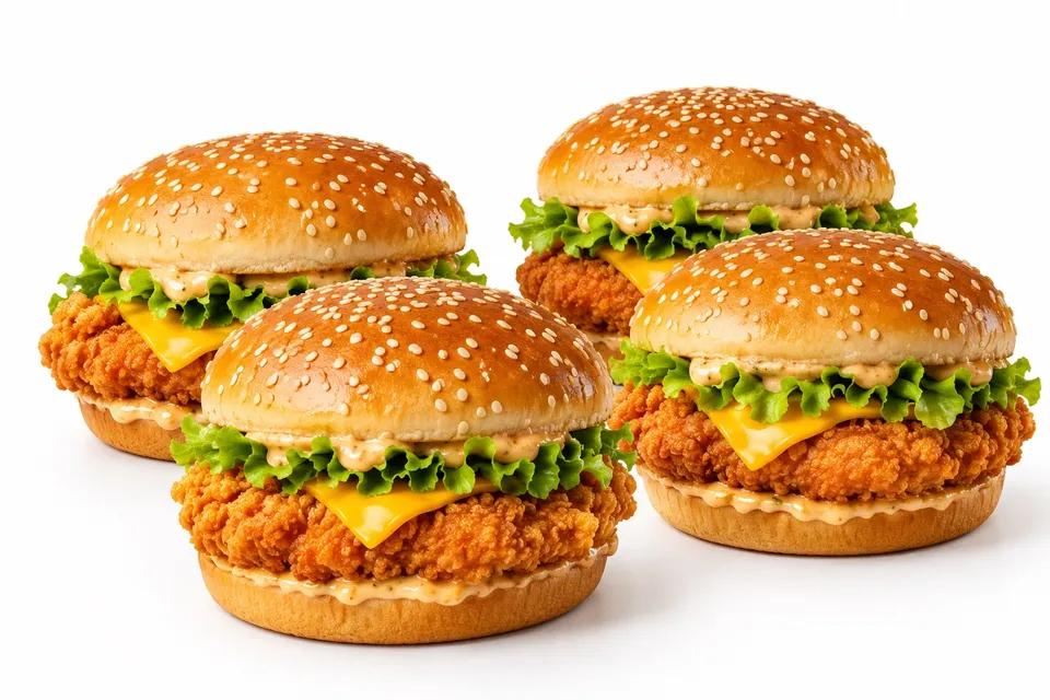 4 Crispy Burgers
