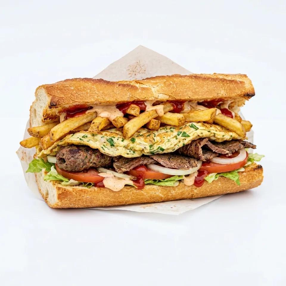 Frites Omelette Viande