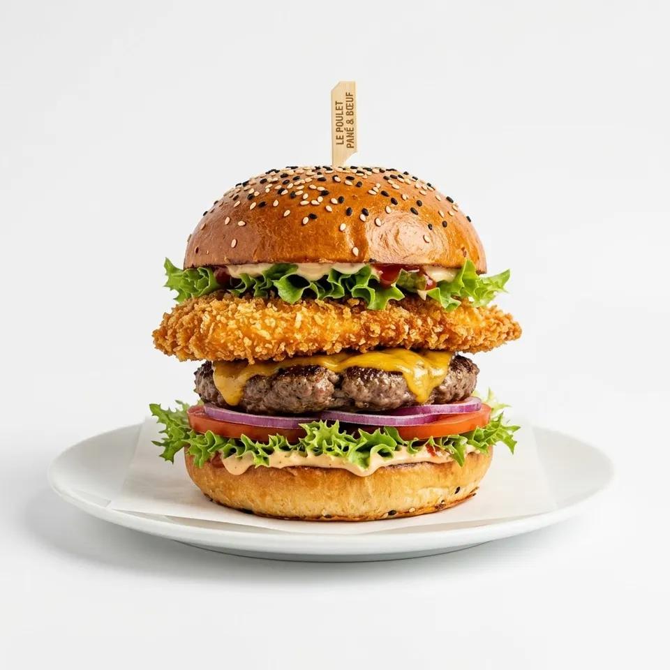 Burger Mix Poulet Pané, Viande