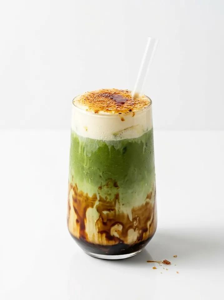 Smoothie matcha crème brûlée