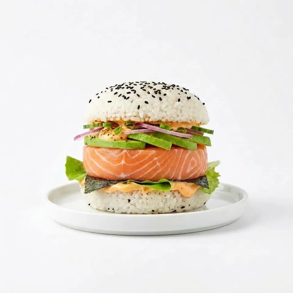 Burger sushi saumon
